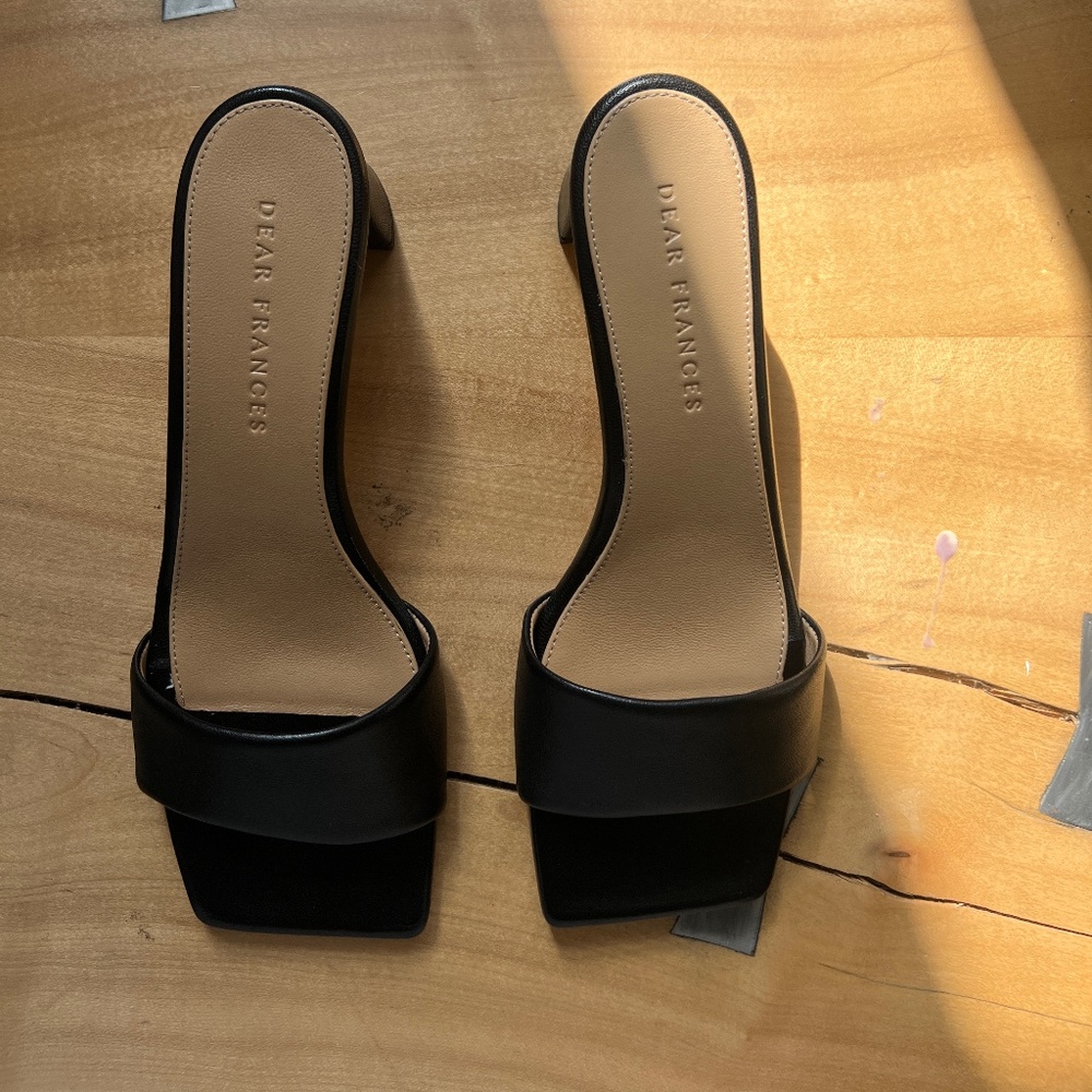 Dear Frances, Chaise Mule, Black, Size 7